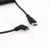 SZRMCC Right Angle Mini HDMI to HDMI High Speed Coiled Cable for Canon Sony DSLR Cameras and ATOMOS Monitors CX7/SR7E