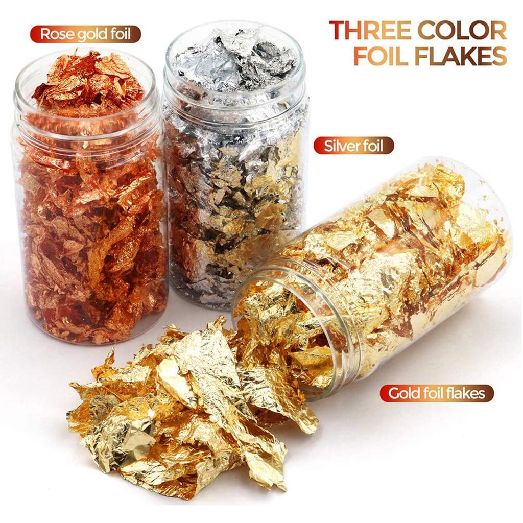 Gold Foil Flake for Resin Gilding Foil Flake for Nails Painting Arts and Crafts