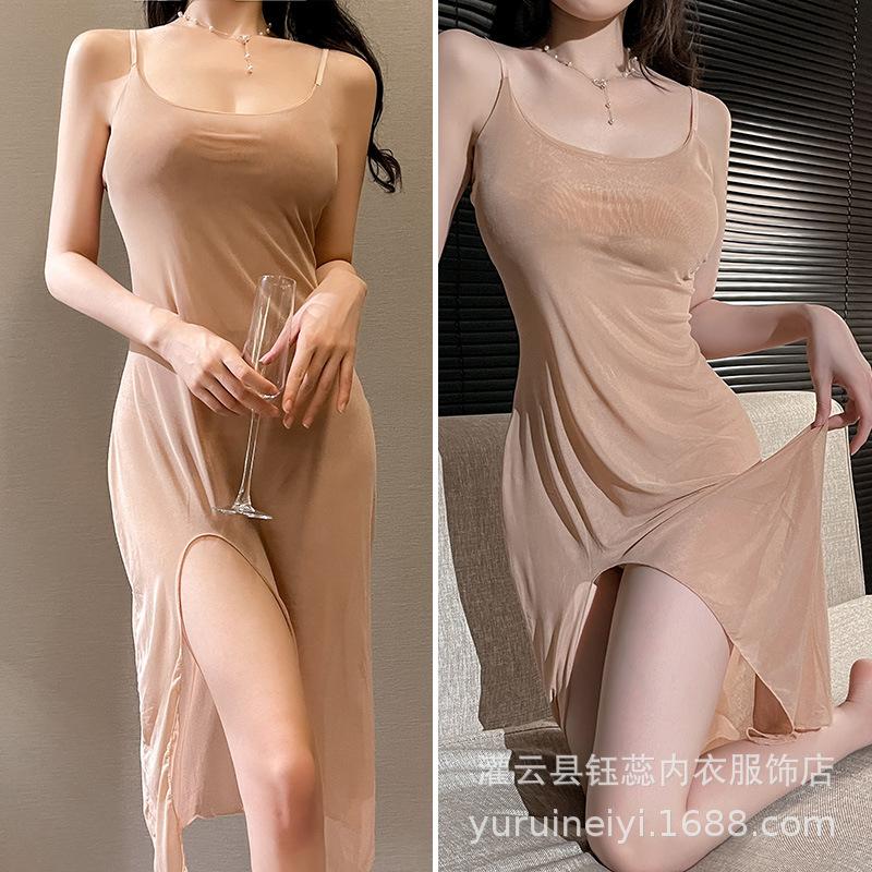 Sexy Underwear Women's Sexy Suspender Long Dress Transparent Nightdress Mesh Dress Shaking Temptation