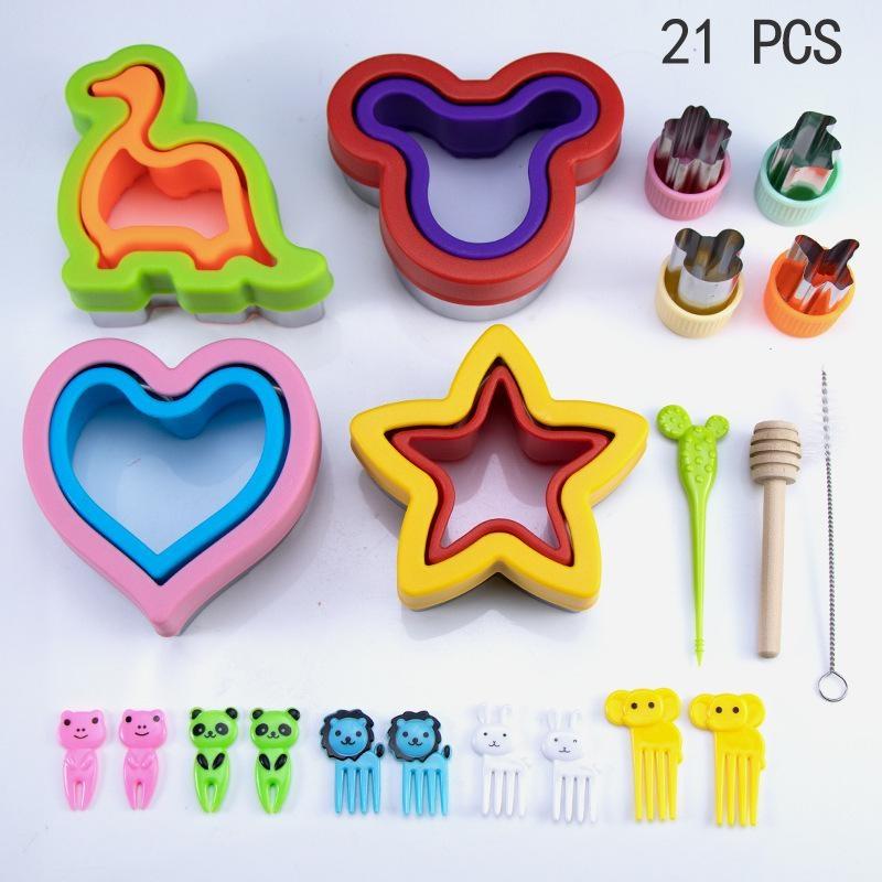 21 Teile/satz Sandwich Ausstecher für Kinder Uncrustables Sandwich Maker Brot Decruster Pfannkuchen Maker Kleine Ausstechformen