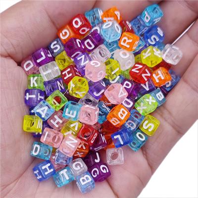 100 sztuk 6mm kwadratowy list DIY na luźne koraliki tworzenia biżuterii naszyjnik bransoletka