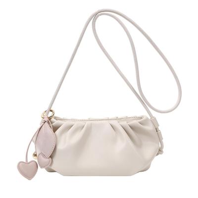 Flowers Shiguang Cloud Bag Small Bag Women's Wrinkled Soft Glutinous One-Shoulder Crossbody Bag