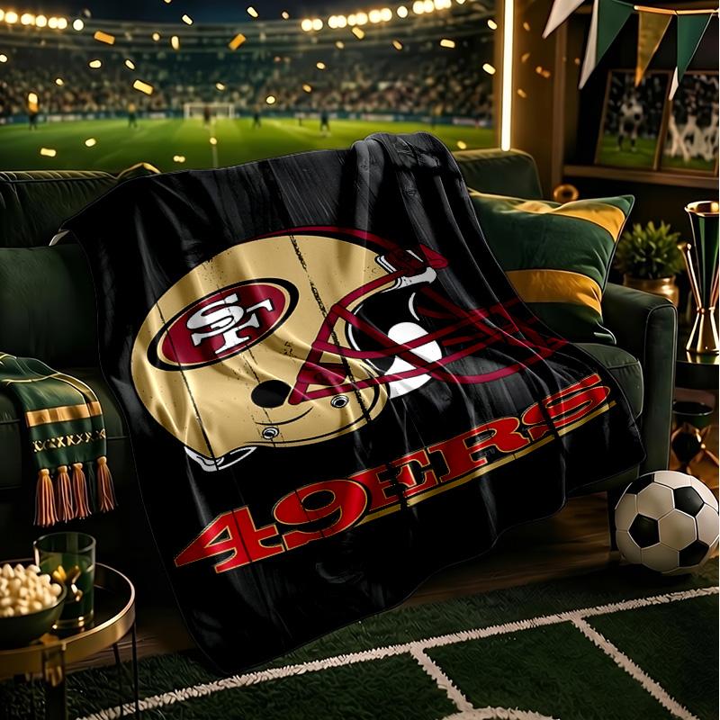 Faithful 49ers football Blanket Lightweight Flannel Bedding Blanket Perfect for Travel, Camping, Living Rooms, Offices, Sofas, Fan Christmas gift