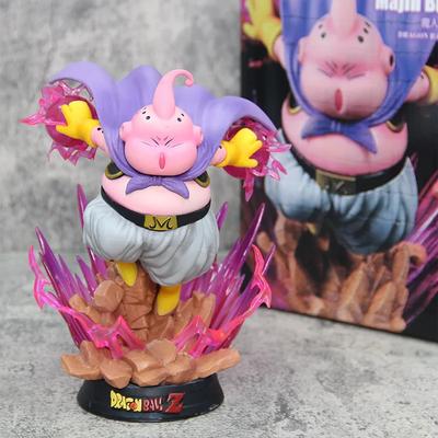 19cm Dragon Ball Figure Majin Buu Anime Figures Fat Figurine Light Statue Model Doll Collectible Toys Gifts Z GK PVC with Round Sensory Compression