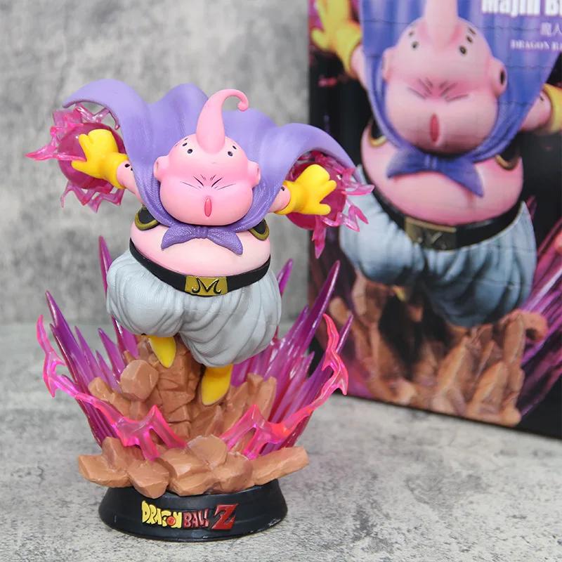 Figurine Dragon Ball Z 19cm Majin Buu Figurine Anime Gros Buu Figurine GK avec Lumière Statue PVC Modèle Poupée Jouets de Collection Beaux Cadeaux