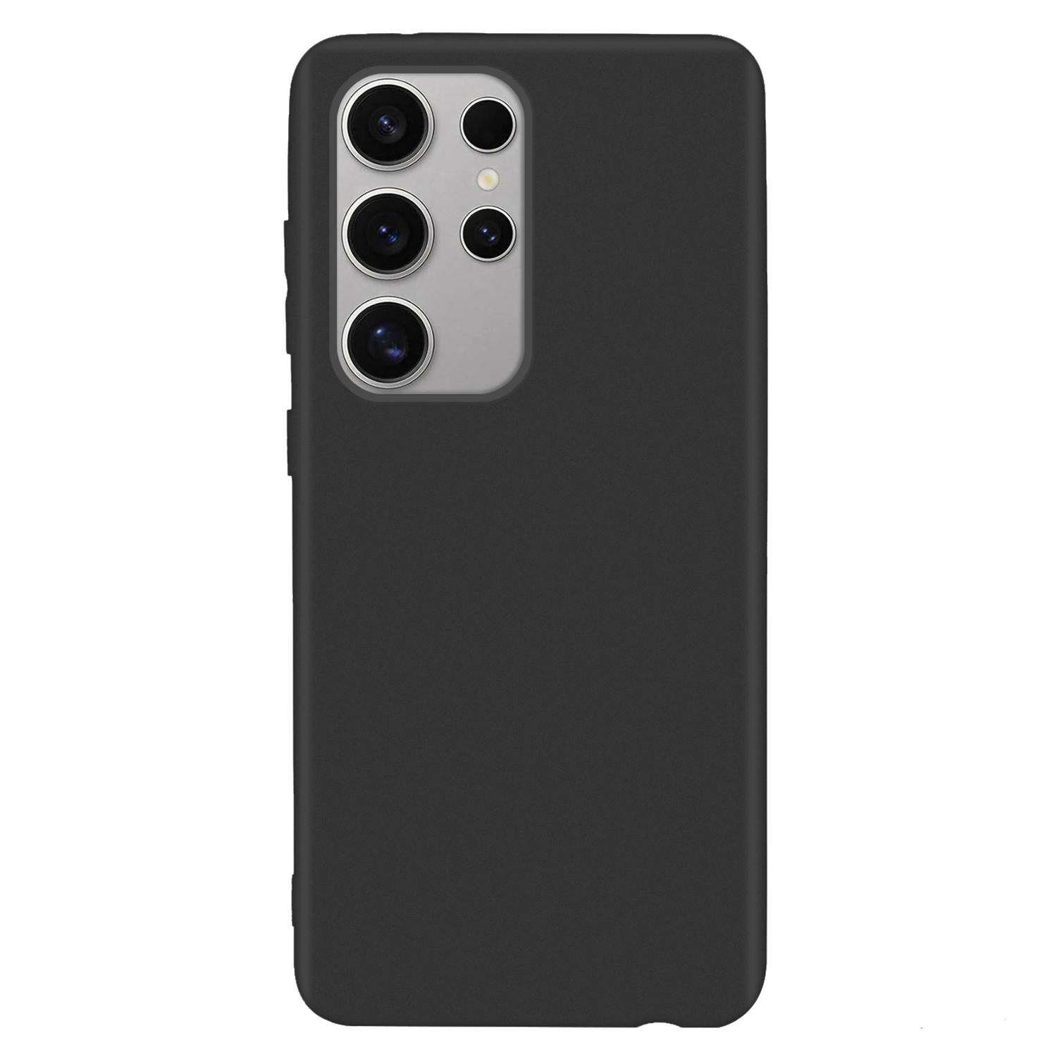 

TPU Case for Samsung Galaxy S24 Ultra Anti-fingerprint Matte Cell Phone Back Cover Black