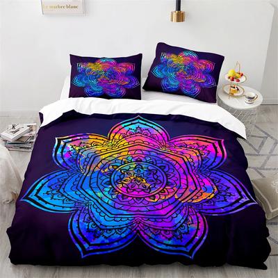 Bohemian Mandala King Queen Duvet Cover Boho Style Lotus Bedding Set For Teens Adults Exotic Tribe 2/3Pcs Polyester Quilt Cover
