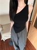 American Spice Girl Slanted Shoulder Outer Wear Suspender Small Vest Women's Summer Niche Sexy Base Irregular Age-reducing Slim Top