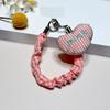 Plaid Fabric Phone Wrist Strap & Keychain with Elastic Hair Tie