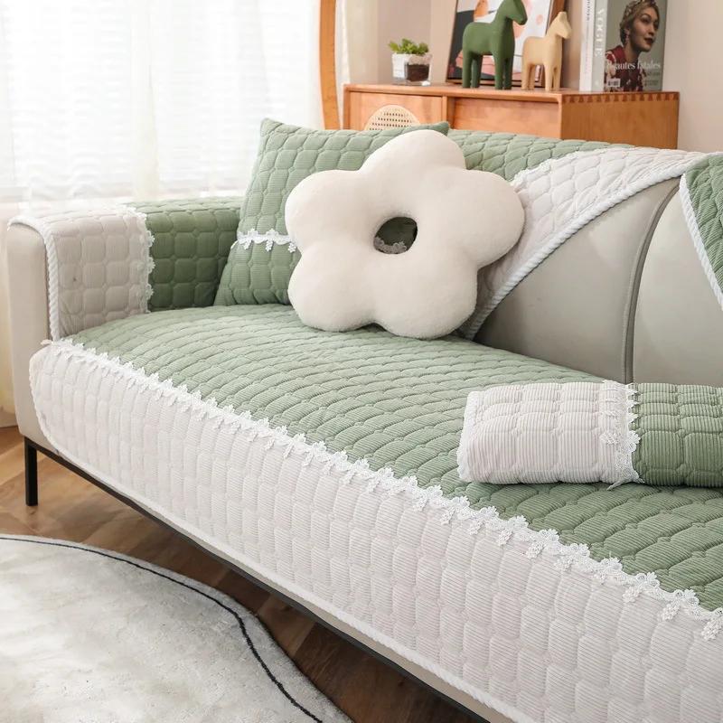 Corduroy Sofa Cover Plaid Anti-slip Sofa Towel for Sectional Sofa Thickening  Modern Couch Cushion Multifunctional Covers Carpet
