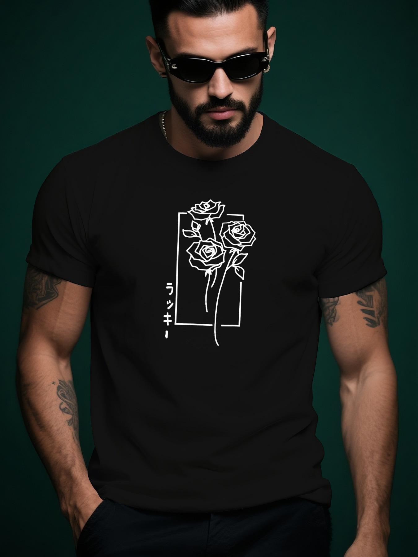 Summer Rose Graphic Tshirt - Short Sleeve Crew Neck XXXL