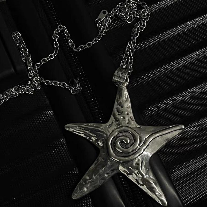 Bohemian Style Statement Big Star Pendant Necklace For Women Girls Retro Exaggerated Starfish Pendant Necklace Accessories Gifts