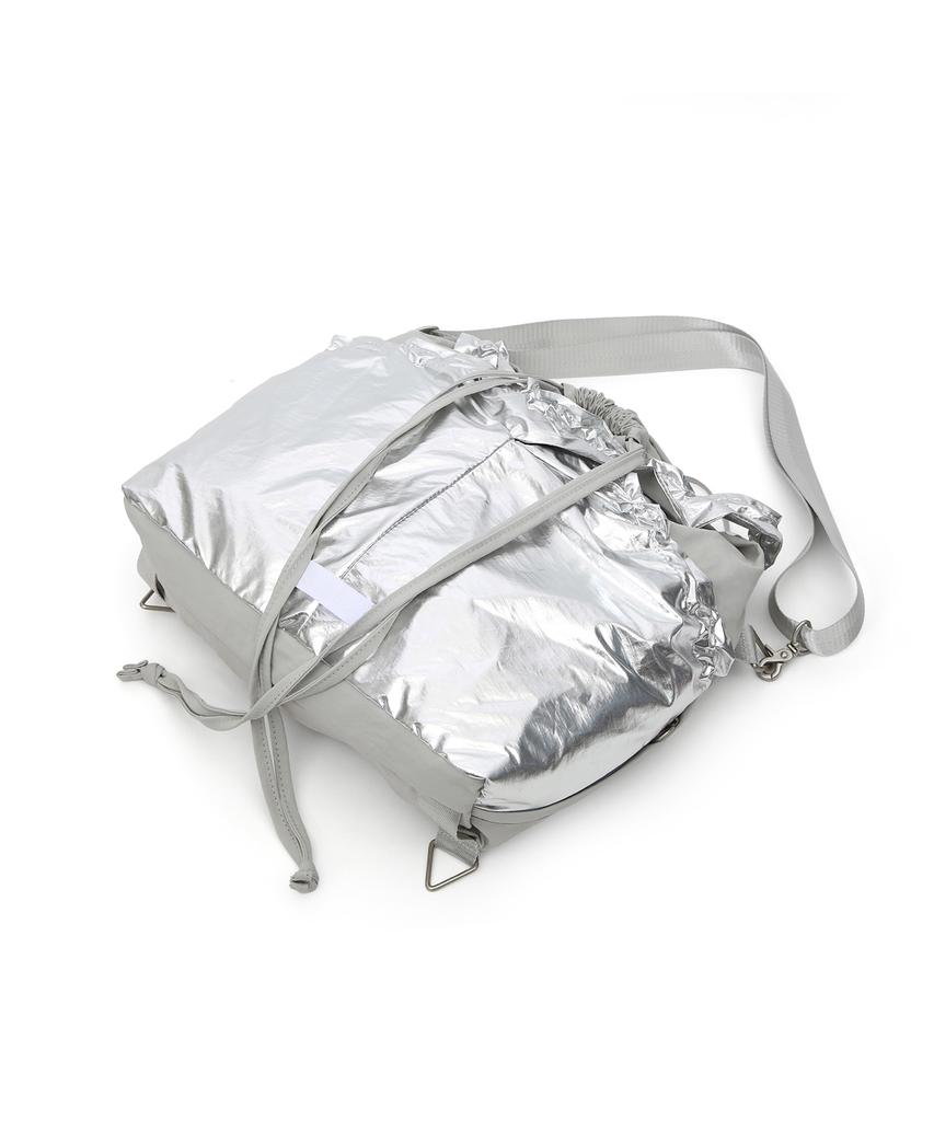 Undercontrol Studio Pocket Detail Detachable Strap Backpack Shoulder Bag Women'S Bag 2-Way Layered Cabbage Bag / Silver Metal Layer