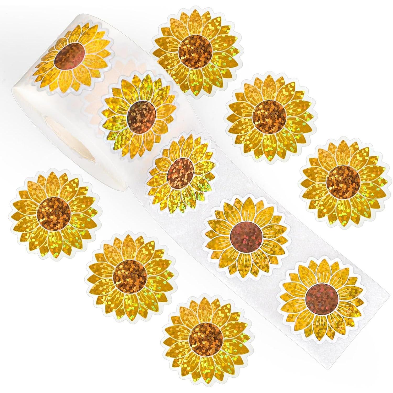 100-500Pcs High-Quality Laser High-Quality Laser High-Quality Sunflower High-Quality Stickers High-Quality Party High-Quality Gift High-Quality
