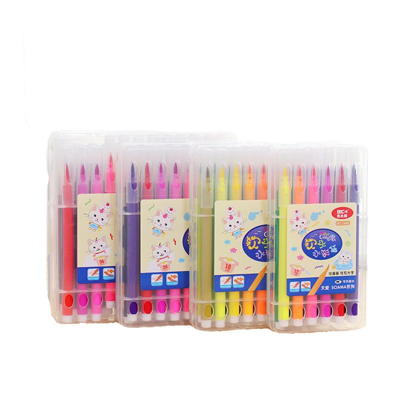 18 Colors Soft Head Brush Watercolor Pens Color Pen Art Marker Drawing Set Painting Station
