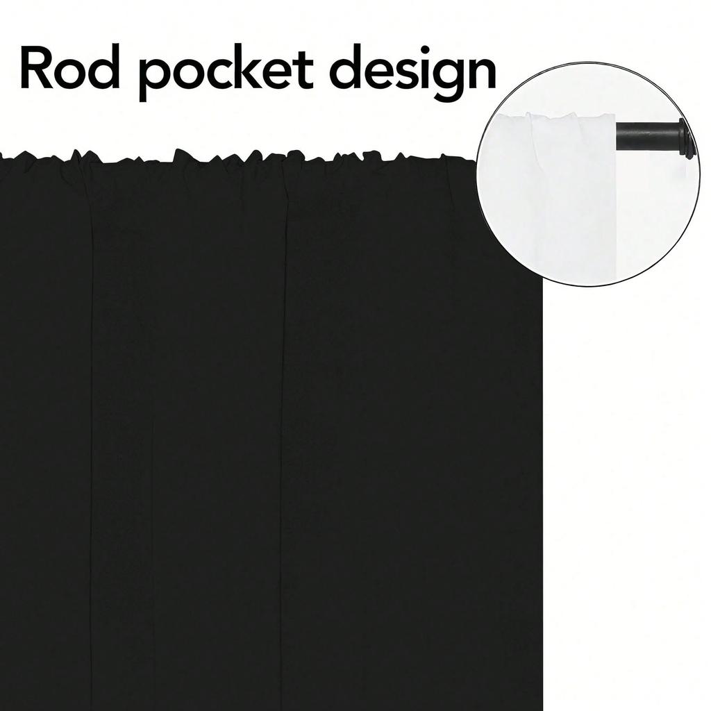 Set Of 2 Bohemian-Inspired Abstract Black And Golden Lion Design Curtains | 100%, Light-Filtering, Rod Pocket Design