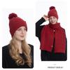 Women's Three Sizes To Choose From: Knitted Hat, Scarf, Glove, Women's Autumn and Winter Outdoor Warm Double Layer Knitted Hat