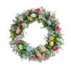 Decorative Flower Wreath with Wildflowers and Eggs Easters Garlands for Front Door Decoration Seasonal Accessories