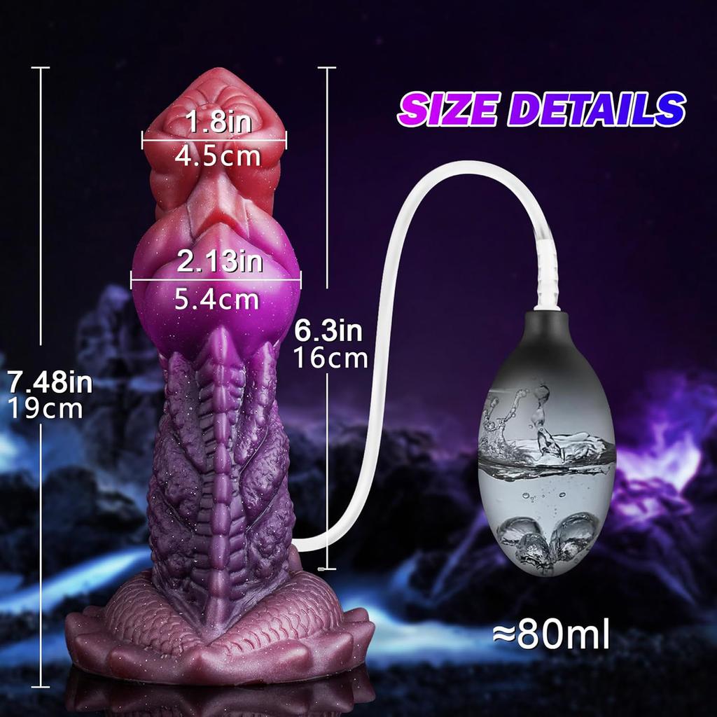 Silicone Dildo, Shaped Penis, Dog Penis Imitation Ejaculation Water Spray Male and Female Sexual Pleasure Masturbation Anal Plug Sexual Products