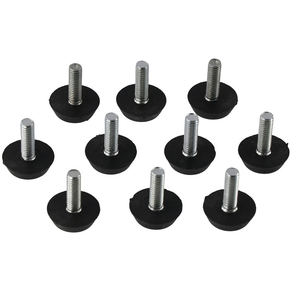 

10 Pcs M6 Thread Furniture Levelers Galvanized Steel Black Glide Furniture Leveling Feet Floor Leveler Table,Chair, Cabinet Legs