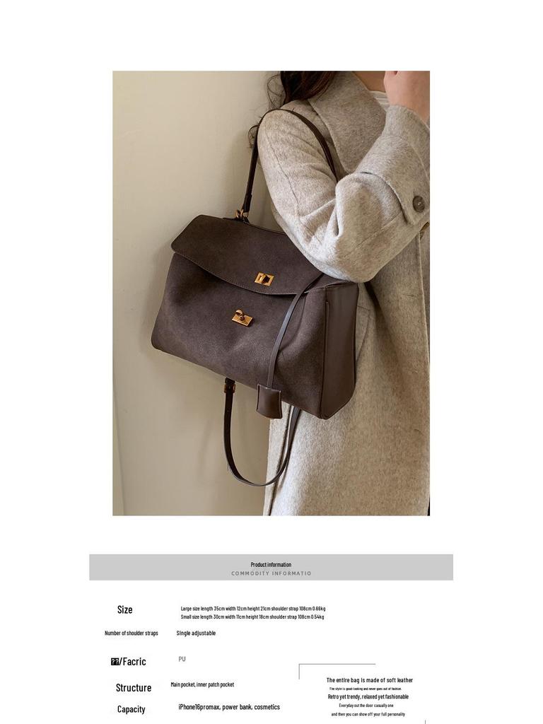 2025 Women's High-End Retro Matte Platinum Handbag: Trendy, Large Capacity Niche Underarm Commute Bag