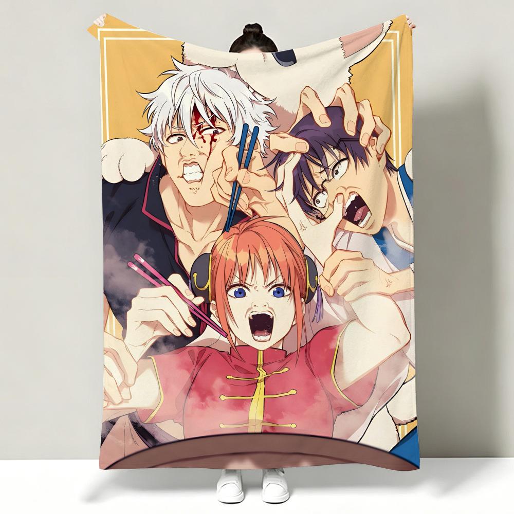 Anime G-Gintama Throw Soft Warm Flannel Throw Blanket, Multi-use for Sofa Bed Office Nap