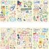 8 Styles of Line Animal Gum Stickers DIY Hand Account Small Card Mobile Phone Case Decoration Korean Ins Waterproof