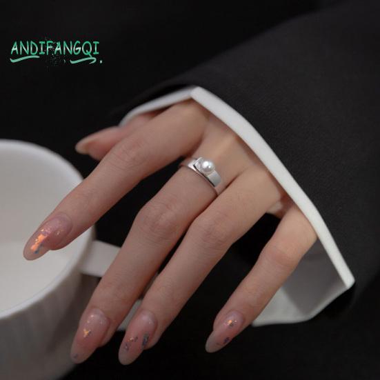 

Модное минималистичное кольцо на палец - элегантная легкая роскошь, нежное украшение, дизайн из медного искусственного жемчуга, аксессуар для вечеринок