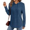 Women's Fashionable Casual Solid-color Long-sleeved Pullover Top Pullover Sweatshirt