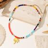 Coconut Tree Geometric Beaded Necklace For Women Summer Travel Accessory