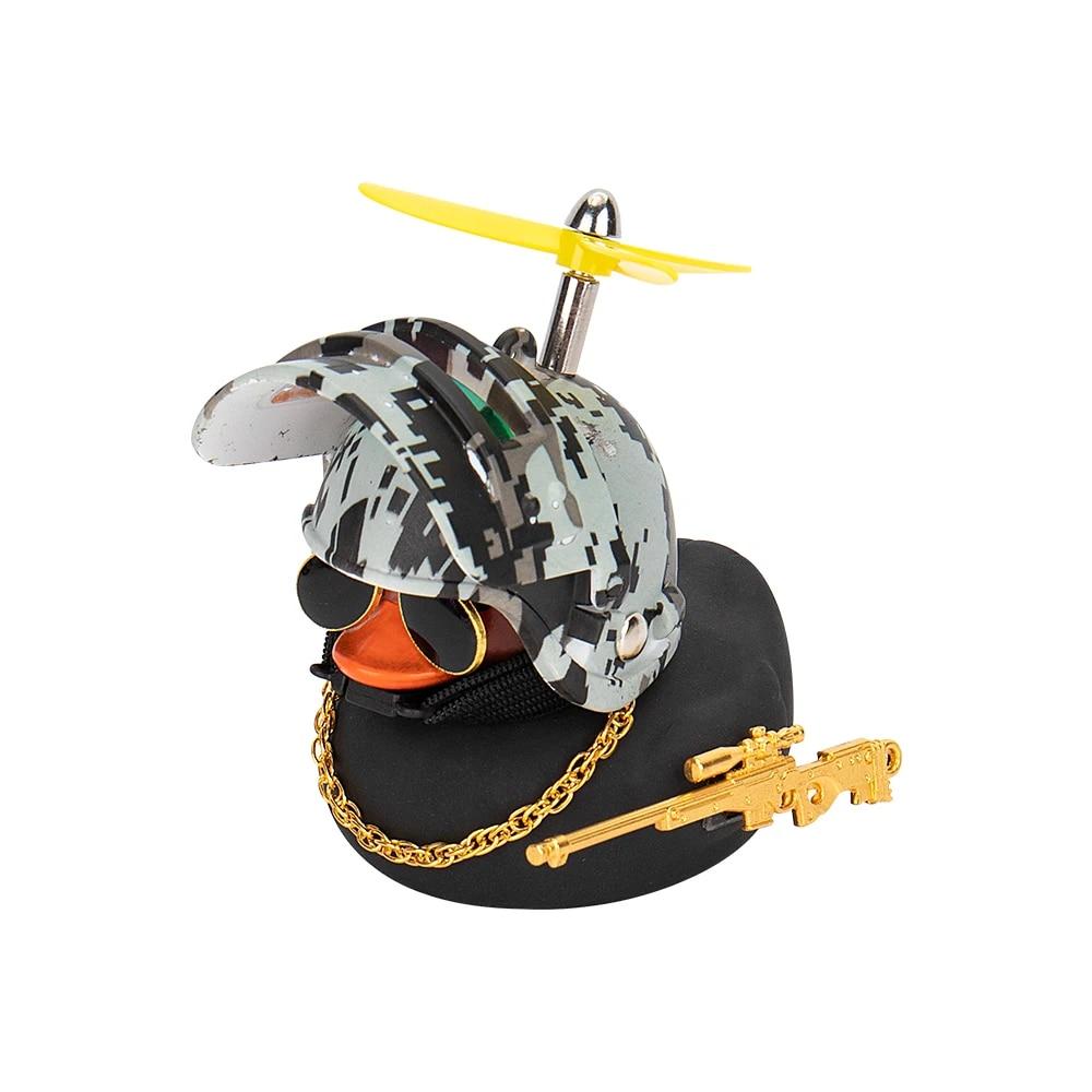 Duck In the Car Interior Decoration Yellow Duck with Helmet for Bike Motor Without Lights Duck In The Car Car Accessories