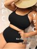 2026 Plus Size European & American High Waist Neck Tie Bikini Swimsuit for Women