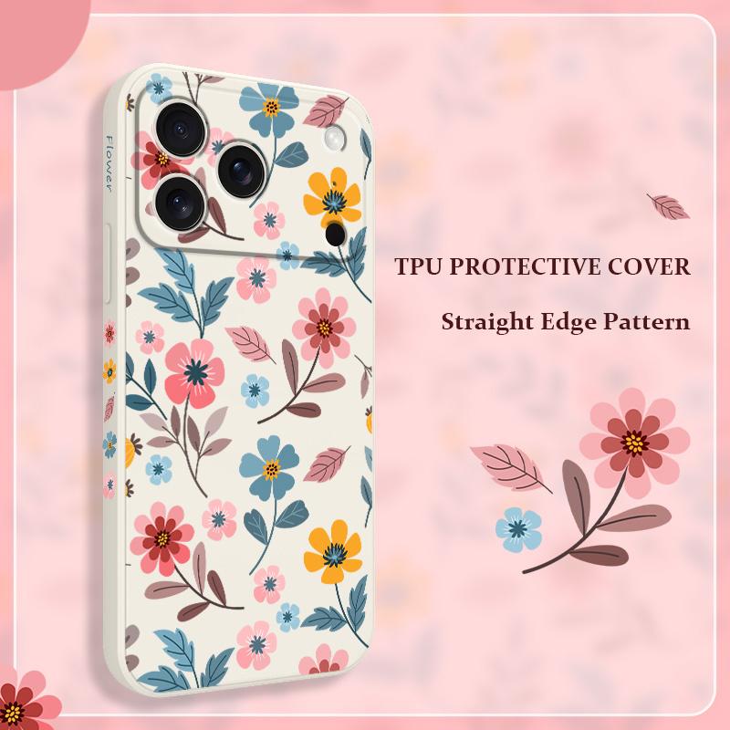 Flowerstalk Flower Phone Case For iPhone 17 Air 16 16e 15 14 13 Pro Max Plus Mini Liquid Silicone Soft Cover