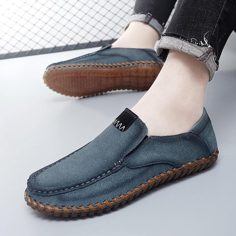 Fashion New Male Non-slip Loafers Fashion Male Slip on Walking Shoes Breathable Men's Business Shoes Men Shoe Casual Leather Mens Flats