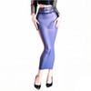 Fashion Women Lace Bodycon Tube Micro Mini Dress 5D Oil Glossy Shiny Package Hip Dress Sheer See Through Elastic Maid Dress