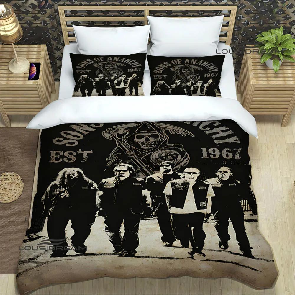 Sons of Anarchy Retro Printed Bedding Sets Exquisite Supplies Set Duvet Cover Bed Comforter Set Bedding Set Luxury Birthday Gift