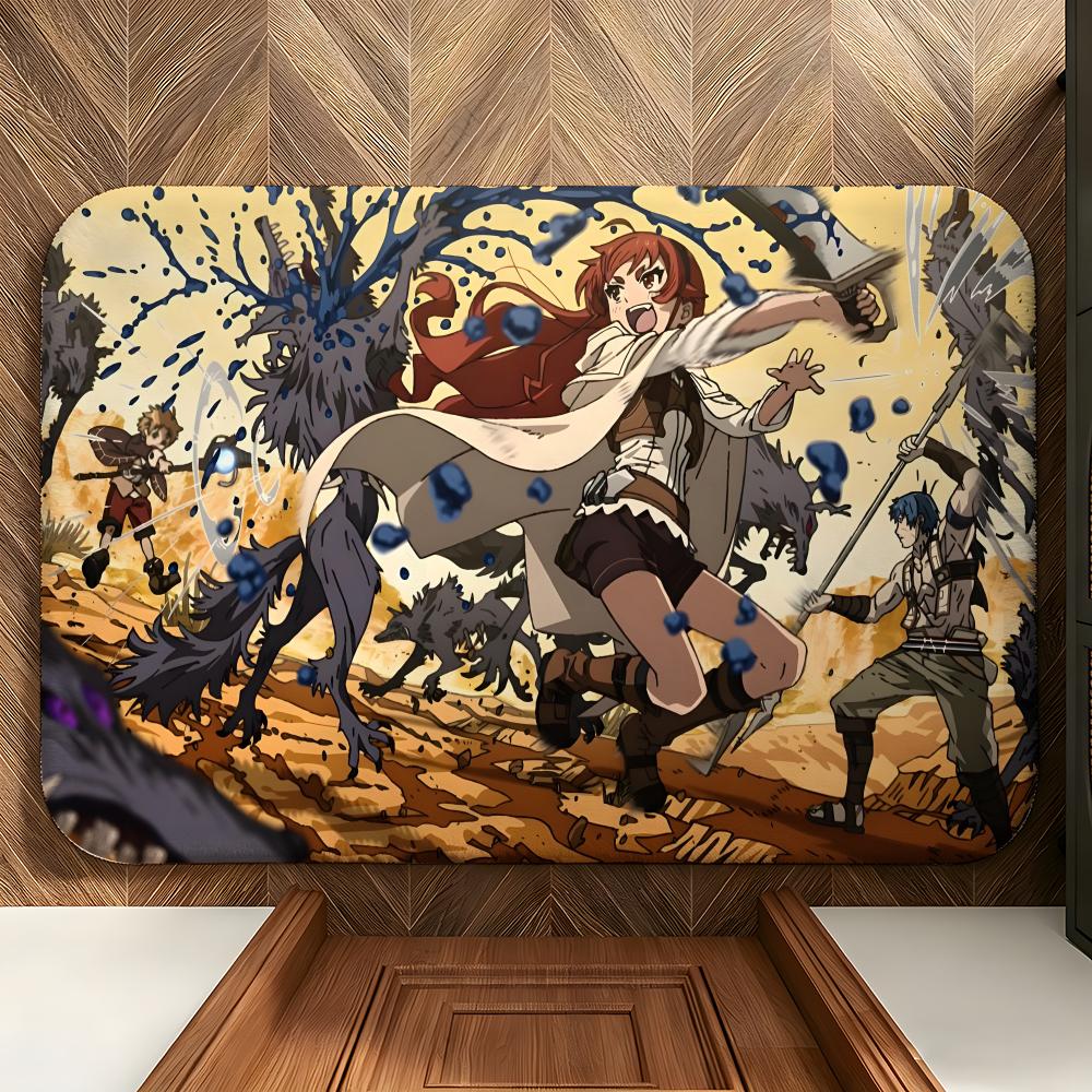 Anime M-Mushoku Tensei Floor Mat Soft Flannel Floor Mat  Suitable for Entryways, Living Rooms, Bedrooms, and Bathrooms