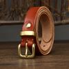 Women's Thin Belt Women's Pure Cowhide Retro and Fashion All-Matching Casual Jeans Belt