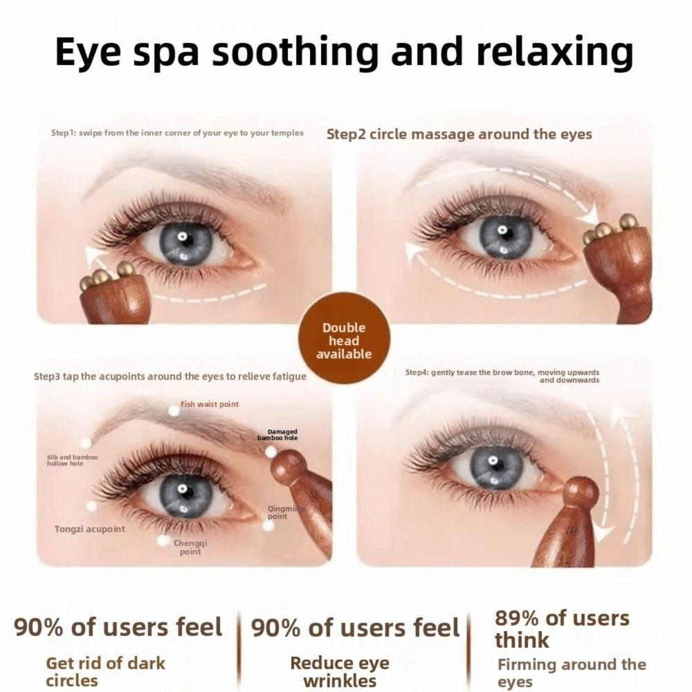 Lotus Pod Eye Massager Roller 5 Teeth Eye Scraping Tendon Stick  for Relieve Facial Fatigue