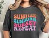 Retro Summer T-Shirt, Sunrise Sunburn Sunset Repeat, Comfort Colors