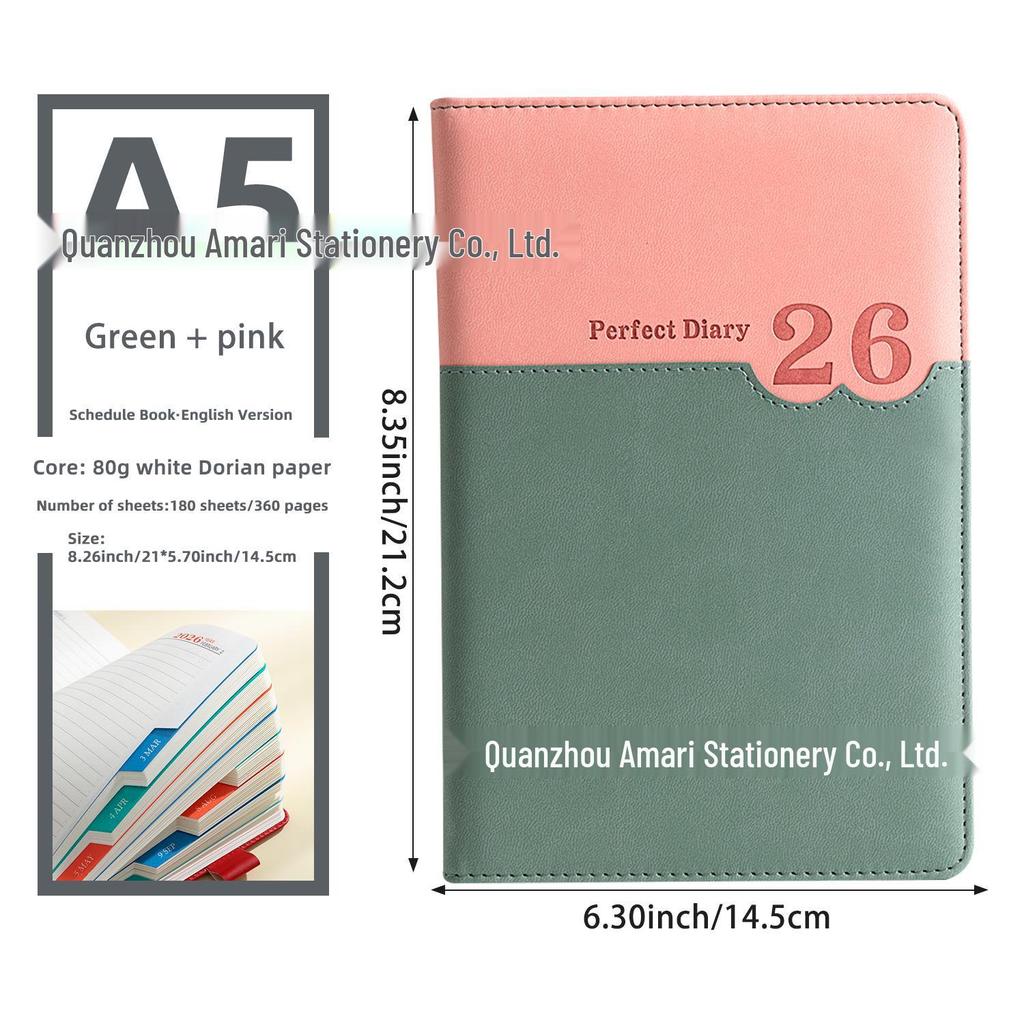 2026 English-Spanish Daily Planner Diary & Calendar Notebook