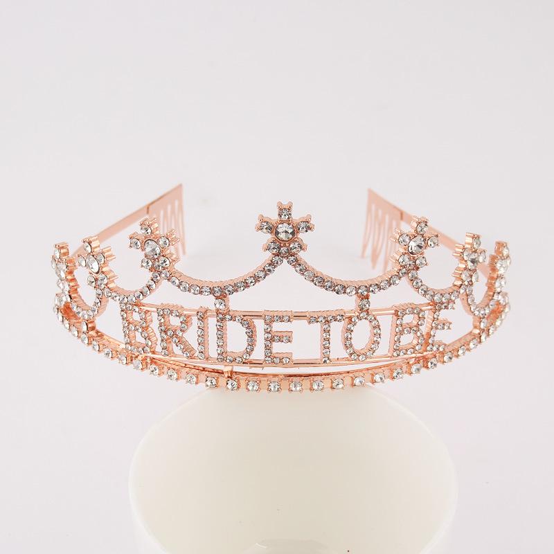 Rhinestone 'Bride To Be' Crown Headband - Fashion Wedding Headdress