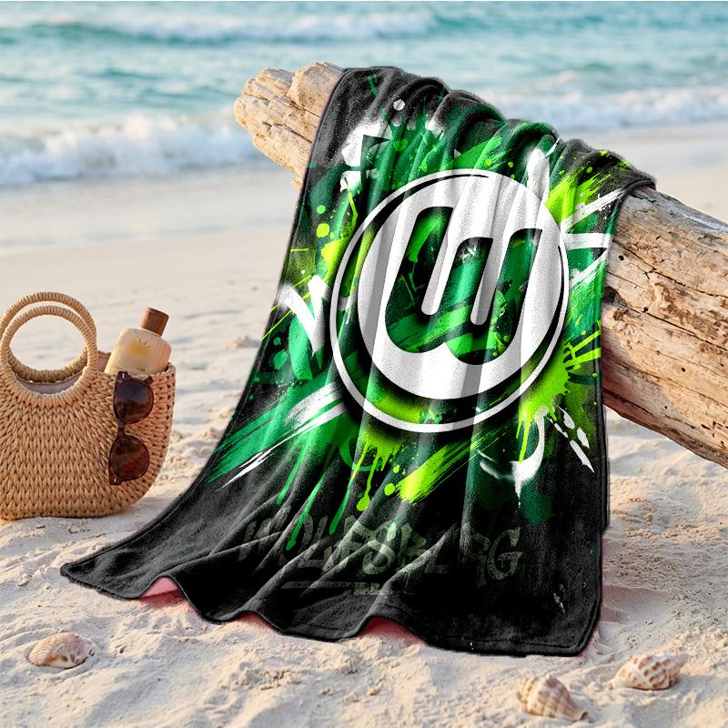 VfL Wolfsburg FC Print Microfiber Beach Towel Quick Dry Absorbent Large Towel For Beach Swimming Travel