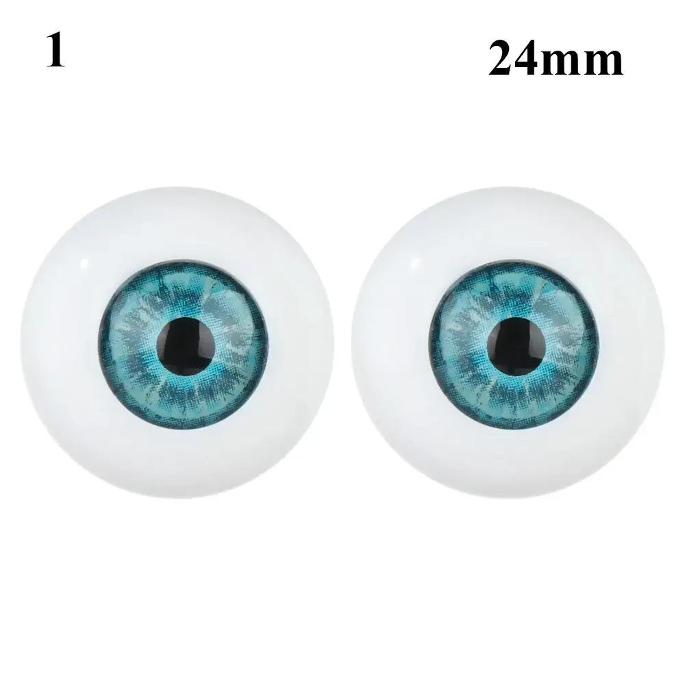 1Pair 22mm 30mm Realistic Half Round Craft Accessories Acrylic DIY Eyeballs Reborn Doll Eyes BJD Mini Easy Use Simulation