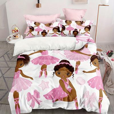 Ballet Girl Swan Dance 3D Digital Printing Bedding Kit Bedding Three-Piece Set