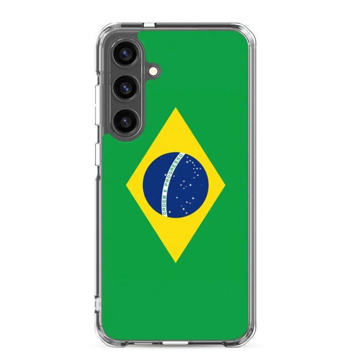 Coque Téléphone - Samsung - Galaxy S23 Plus - Drapeau Brésil - Souple - Multicolore