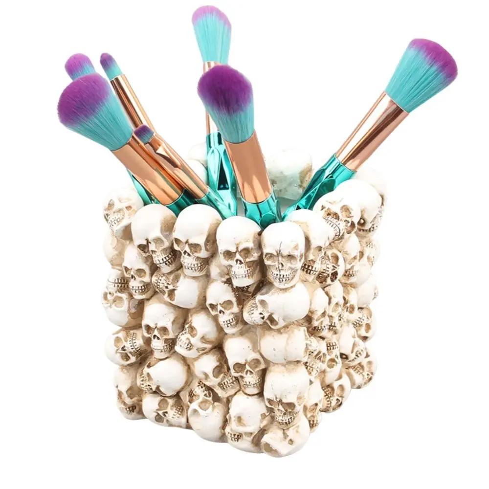 Desktop Storage box Skull Pen Holder Pen Pencil Holder Stationery Holder Desktop Organizer Halloween Decor Resin Birthday Gifts