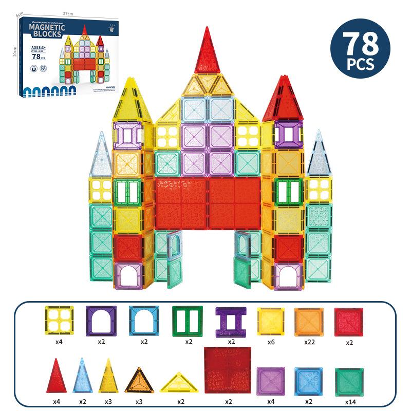 Children'S Colored Window Magnetic Piece Assembly Magnet Boys And Girls Intellectual Brain Multi-Functional Building Block Assembly Toy