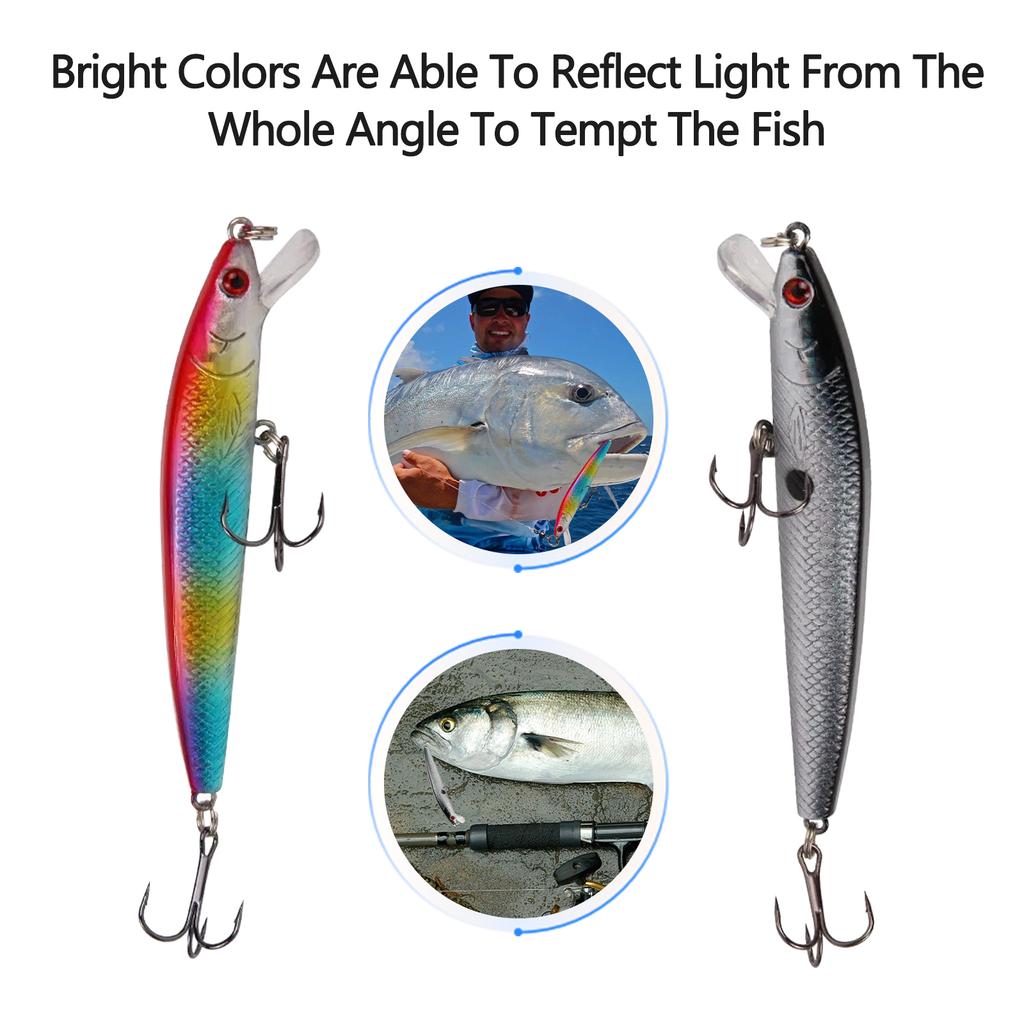 10PCS 10cm 9g Sinking Minnow Fishing Lure Long Casting Wobbler Crankbait Artificial Hard Bait for Bass Pike Trout Fishing Tackle