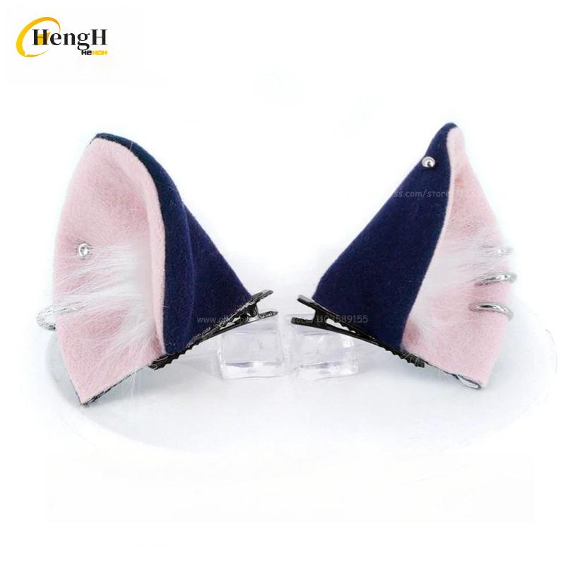 Anime Yurufuwa Hame Neko Short 35cm Mixed Color Cosplay Anime Wig Heat Resistant Synthetic Wigs Halloween + A Wig Cap